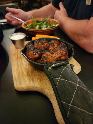 Wings and summer salad. Perfect