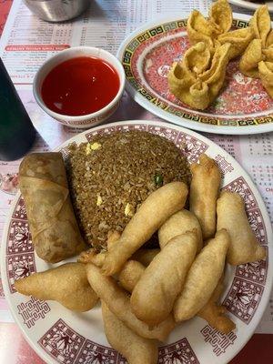 Sweet and Sour Chicken Dinner Combo and Crab Rangoon