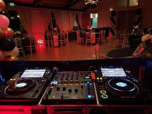 Dj setup at Sycamore Clubhouse in Danville