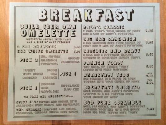 Breakfast Menu