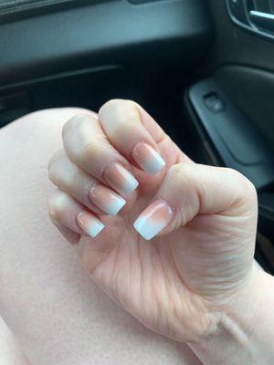 Nude and white ombré