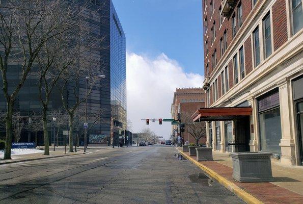 Looking West on East Main St. in Downtown Springfield, OH