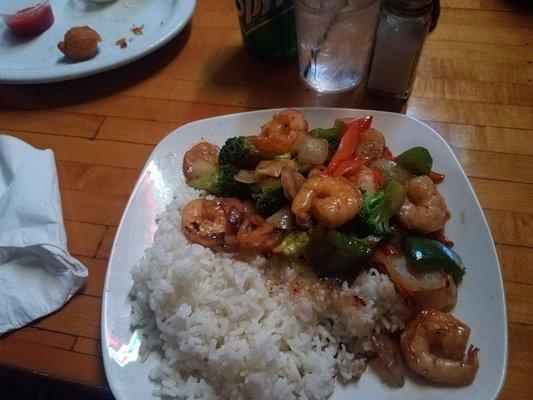 Shrimp stir fry was delicious