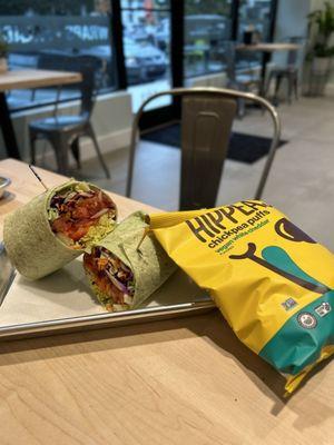 Chicken curry wrap (it comes with a bag of chips of your choice)