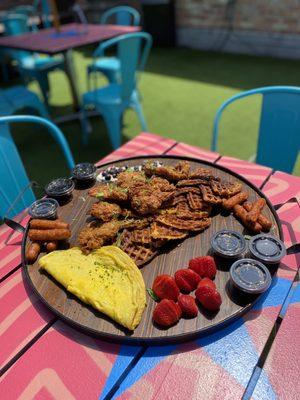 Chicken and waffle board