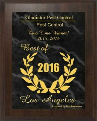 Rated best  in Los Angeles Business for 2015, 2016!