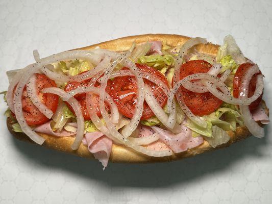 Ham Hoagies: Ham, cheese, lettuce, tomato and onion