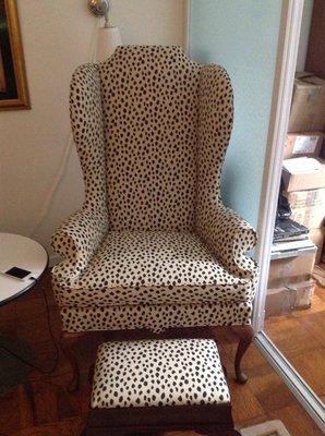 A chair and foot stool that Mr. Ruben reupholstered for me...beautiful!