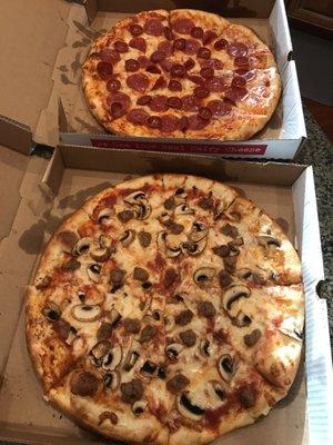 Special deal- 2 large/2 topping pizzas for only $13.99!