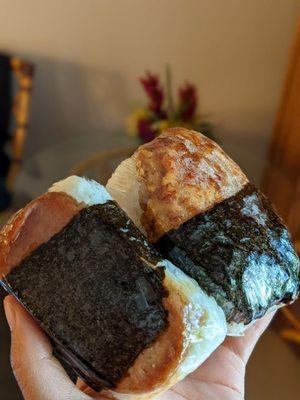 Spam and hot chicken musubi