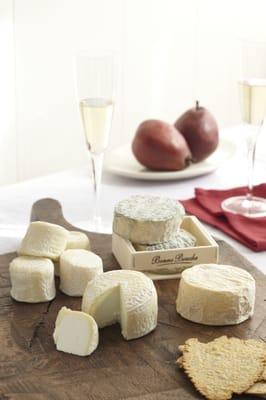 Aged cheeses are made from goats' milk collected from over 15 family farms in Vermont.