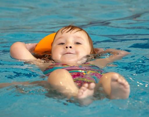 We start swim lessons at 6 months old.