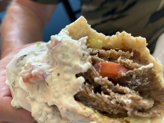 A messy delicious Gyro!