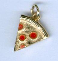 Mystic Pizza Charm ~ Sterling Silver or 14 kt yellow