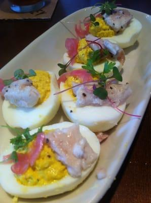 Whiskey Cake's Smoked Trout Deviled Eggs