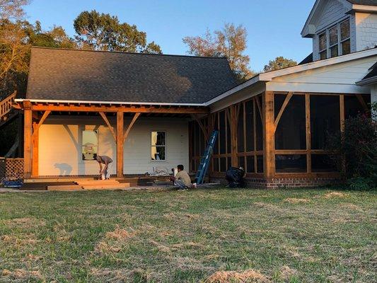 Construction and painting of sunroom/porch