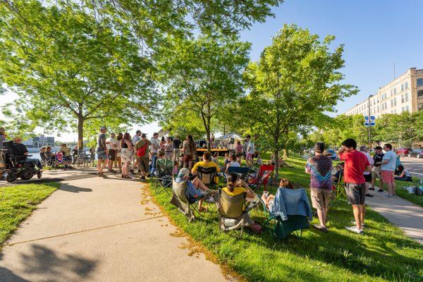 Canal Park across the street from the taproom!