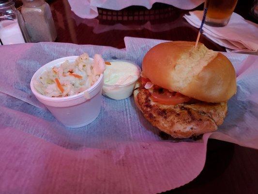 Big Grill chicken sandwich, side of slaw