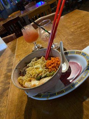 Matts Ramen & a rando cocktail