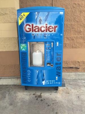 Glacier purified water. 40 cents a gallon or 5 gallons for $2