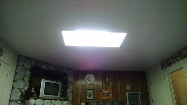 The bear room has a skylight in the room