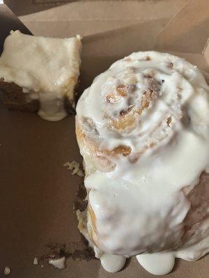 Carrot cake cheesecake and cinnamon roll