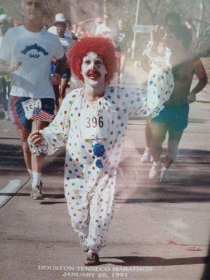 Running the Houston Tennaco Marathon back in the 80's.