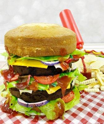 Giant Hamburger Cake