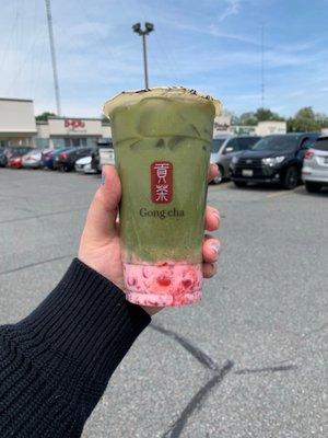 Strawberry Green Milk Tea