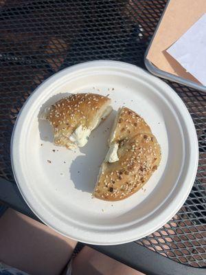 The camera did not eat first. These bagels are just too good!