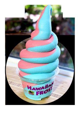 Samurai Blue Vanilla & Strawberry. 
Hawaii's Favorite Soft Serve