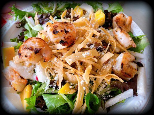 Mango and shrimp salad