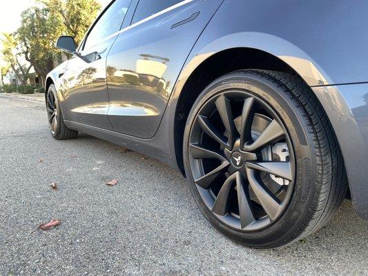 Tesla 3 with Matte Black Wheels