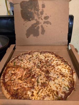 Ruined from bad delivery driver, green pepper pizza