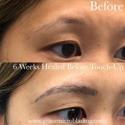 Healed brows before touch-up.