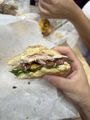 The Turkey Club sub - look at how stacked it is!!!