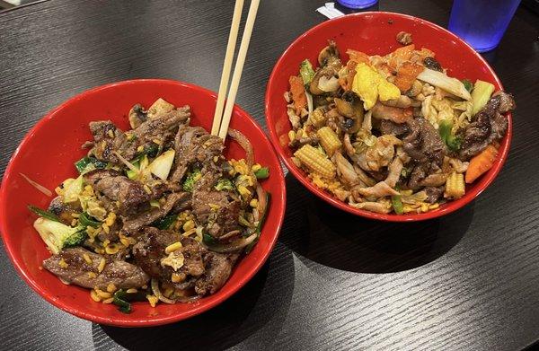 Yummy bowls with fried rice