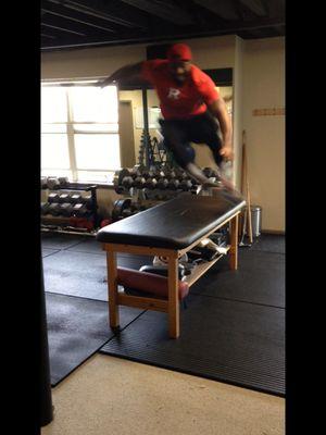 Plyo-jumps over a 30x30 table!