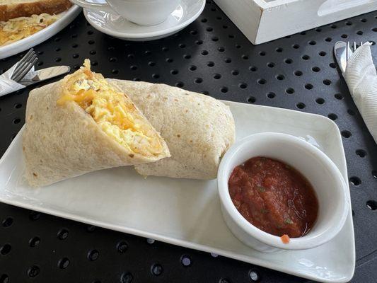 Sausage breakfast burrito