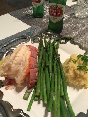 All the best fresh seafood from Steve's Stone Crab... made this lobster tail dinner So tasty