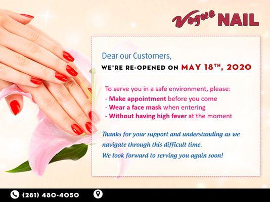 Dear pur Customers, WE'RE RE-OPENED ON May 18th, 2020