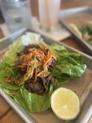 Sesame Ribeye w/ a lettuce wrap