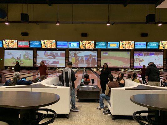 Bowling with spacious chairs