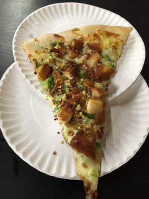 Chicken & Broccoli slice: 3 Brothers Pizza, Belmar NJ