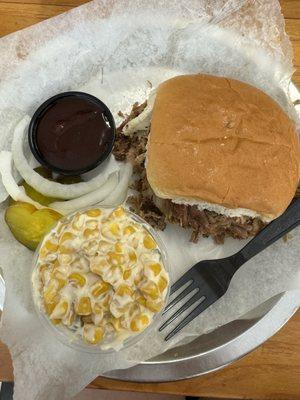 Memphis Style Pulled Pork w/ 1 Side Bo Bo's Texas Corn