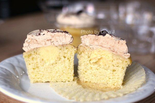 Tiramisu Stuffed Cupcake ($3.75 each) - vanilla cupcake filled w/ vanilla pastry cream. The espresso buttercream is extremely buttery.