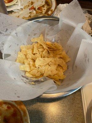 Not even to the bottom and lots of crushed chips