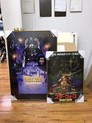 Two vintage Star Wars movie posters we recently framed.