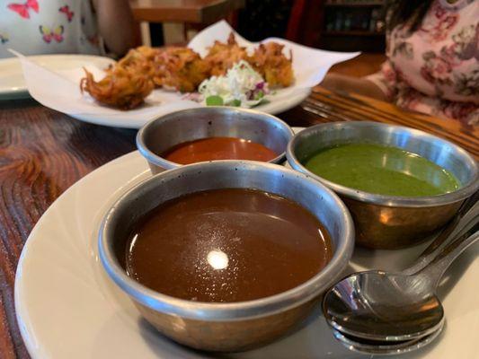 Chutneys with pakoras