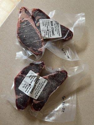 Vacuum sealed custom beef cuts - terderloin